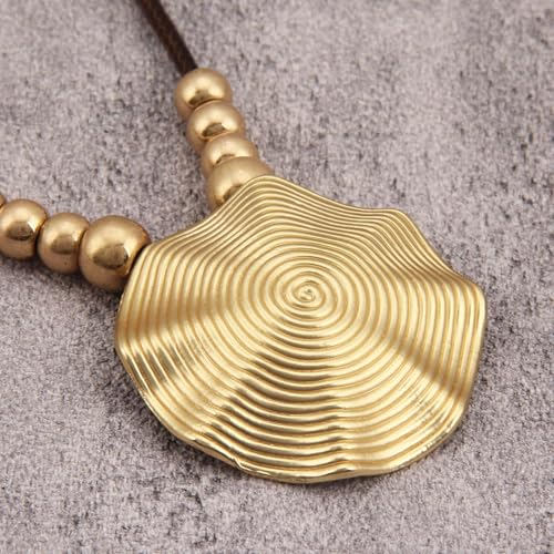 Boho Necklace for Women Adjustable Silicone Rope with Gold Beaded Pendant Chunky Handmade Vintage Jewelry - style: Bead Thread Necklace