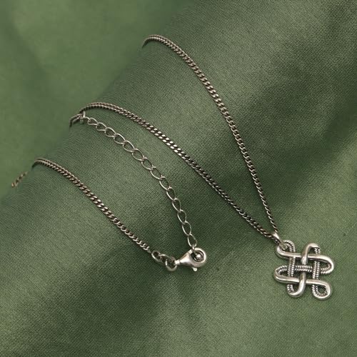 LeCalla 925 Sterling Silver Knot Pendant Necklace for Women | CZ Infinity Celtic Knot Heart Shaped Necklace | Graduation Birthday Gifts for Anniversary - color: Infinite Celtic Love Knot