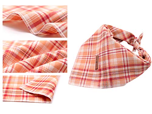 Lionet Paws Fall Dog Bandana Halloween Thanksgiving Washable Cotton Handkerchief Scarf Triangle Bandana for Small Medium Large Dogs Girl Boy - color: Orange, size: Small (Pack of 1)