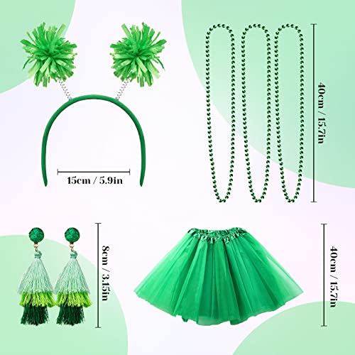 Hicarer 6 Pcs 4th of July Tutu Set Women Red White and Blue Accessories 250th Tutu Patriotic Costume Independence Day Favors - color: Green
