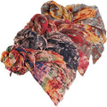 Qianmome Womens Big Flower Turban Beanie Elegant Cap Head Wrap Stretch Long Hair Scarf Headscarf - color: 4pieces-24-style 2