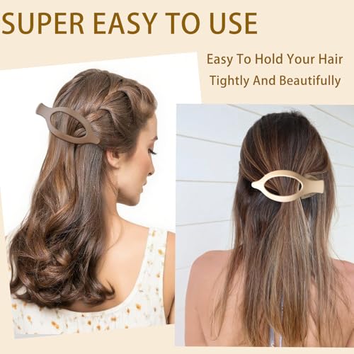 GKETN 6 Pack Flat Hair Claw Clips for Women Duck Billed French Lay Down Hair Barrettes Accessories 100% Polycarbonate Matte Neutral Color - color: Mixed Matte Neutral Color