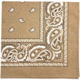 MDSTYLE 100% Cotton Bandana for Men & Women 22" x 22" Paisley Pattern Handkerchief Headband Scarf - color: Tan