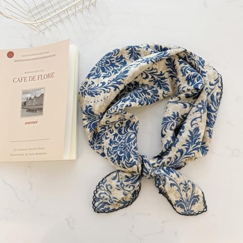 Cotton Bandana,Large Bandanas for Women,Head Coverings for Women,Head Scarf Handkerchief, Square Headband 27" x 27" - color: 27-02-totem-blue