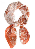 MINIDORA Satin Scarves for Women 27.5 × 27.5 inches Medium Square Elegant Silk Feeling Head Scarf - color: A0081-orange