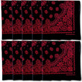 The Peacock Crew Premium Soft Cotton Bandanas Pack for Men and Women Paisley 22 x 22 inches - color: Pack of 10 Black Red