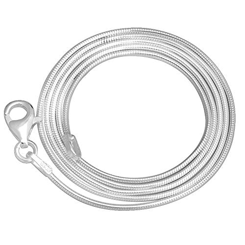 LUHE Silver Chain Sterling Silver Snake Chain Necklace 1MM Italian Crafted Thin Chains Lightweight Strong Chains - Lobster Claw Clasp Gifts for Women 14-30 inchs - size: 1mm snake chain 14in