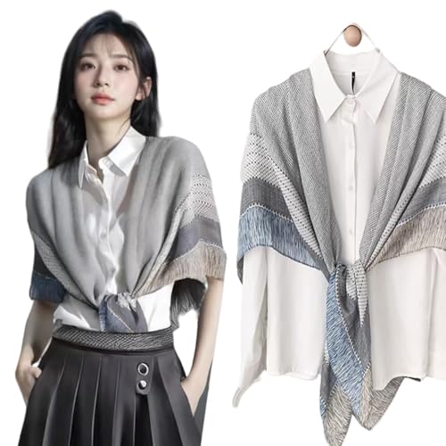 K-Elewon Large Square Scarf 51" Cotton and Linen Hand feel Scarf Fashion Scarves Hair Wrapping Scarfs Neck Scarves for Women - color: H2305