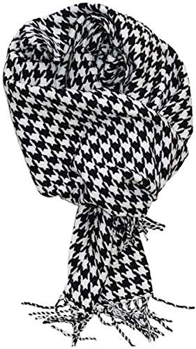 VERONZ Super Soft Classic Cashmere Feel Winter Scarf - color: Black White Houndstooth