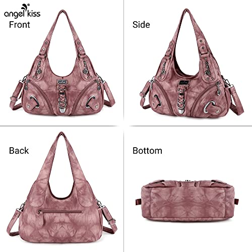 Angelkiss Hobo Purses and handbags for Women Satchel Handbag Women Purses Large Daily Shoulder Bags | Purses - color: 7028pink