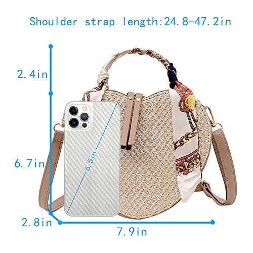 Goclothod Women Crochet Fringed Shoulder Bag Cotton Tassel Crossbody Bag Hippie Beach Purse - color: W-heart Shape