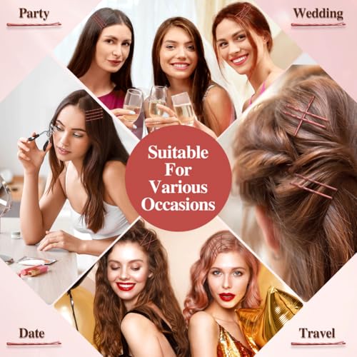 Reddish Brown Bobby Pins 330 Ct, YINGFENG 2.2Inch High Gloss Bobby Hair Pins for Styling, Comfortable, Lock In Style, Pain Free Hair Accessories for Women & Men, All Hair Types - color: Reddish Brown(2.2Inch)