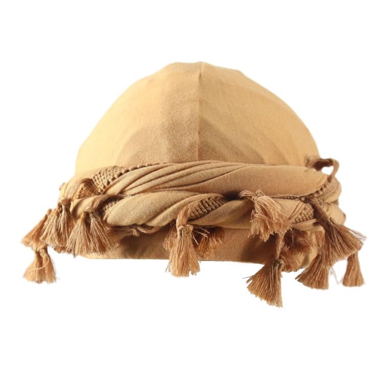 Gturytr Turban for Men Vintage Twist Head Wraps Durag Satin Lined Halo Turban for Women Modal and Satin Scarf Tie - color: Khaki