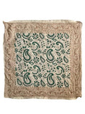 Green Paisley Bandana | Handblock Printed Cotton Bandana for Men & Women | Paisley Motif | Traditional Indian Print | Soft & Breathable Neck Scarf