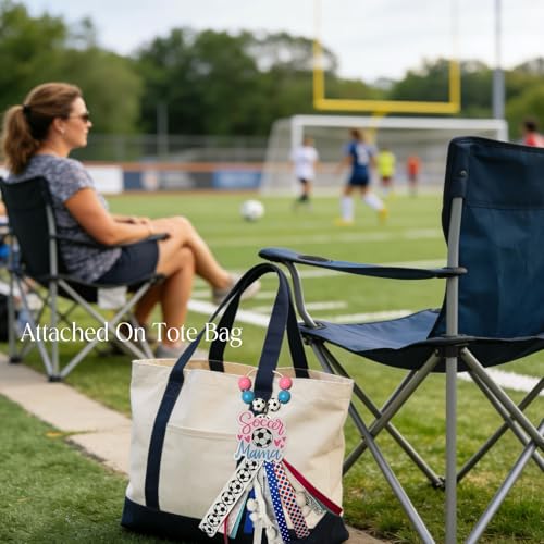 Baseball Softball Soccer Football Volleyball Sports Mom Charms for Bogg Bag Accessories Tassel Backpack Gifts - style: Soccer Mom