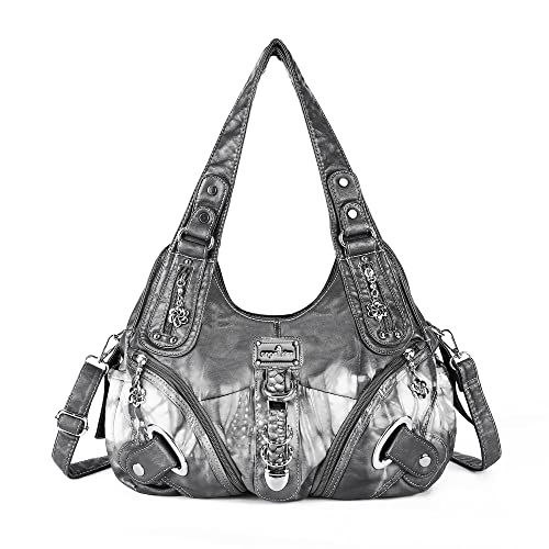 Angelkiss Hobo Purses and handbags for Women Satchel Handbag Women Purses Large Daily Shoulder Bags | Purses - color: Smoky Grey