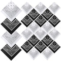 Suhine 24 Pcs Bandanas Bulk for Women Men 22 x 22 Inch Paisley Outdoor Headband Cowboy Handkerchief Summer - color: Black, White