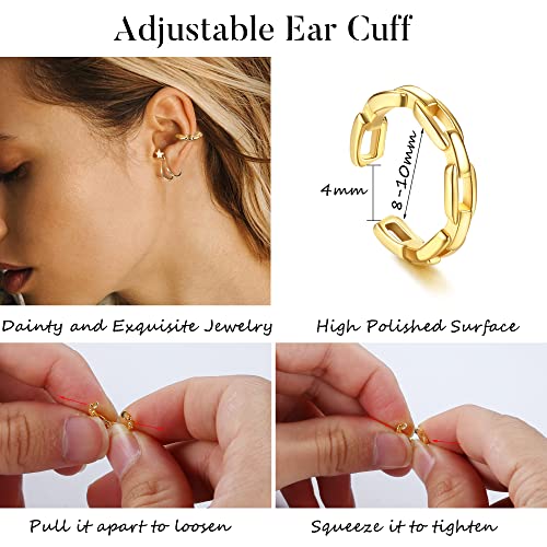 Dochais Ear Cuff Helix Cartilage Clip on Earrings Ear Cartilage Clip on Wrap Earrings Ear Cuffs for Women Men Non Piercing Ear Piercing Fake Earrings Set(Gold/Silver) - style: A-52 Pcs(Gold/Silver)