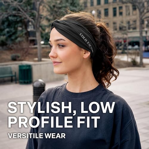COLD FACTOR Cooling Headband for Women and Men – UPF 50+ Advanced Evaporative Comfort, Instant Cooling Sweatband for Outdoor Sports, Fitness, Yoga, Hiking, Running, and Workout - color: Twisted Neutral