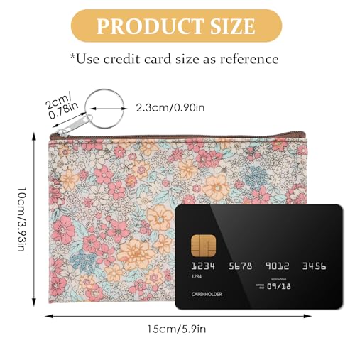 Amabro Small Coin Purse for Women, Boho Wallet Coin Bag with Keychain Zipper Pouch Change Wallet Cash Lipstick Storage(Beige) - color: Beige