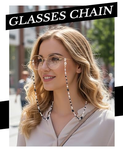 Bohemia Glasses Chain for Women - Boho Sunglasses Holders Around Neck Eyeglasses Charms for Eyewear Retainer Strap - color: Black