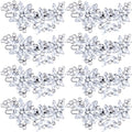 PAGOW Silver 8 Pcs Crystal Flower Hair Clips, Wedding Hair Accessories for Brides Women Girls, Rhinestone Flower Headpiece - color: Silver 8pcs