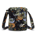 OPQRSTU Women's Retro Small Size Canvas Shoulder Bag Hippie Boho Crossbody Handbag - color: Blue Windmill