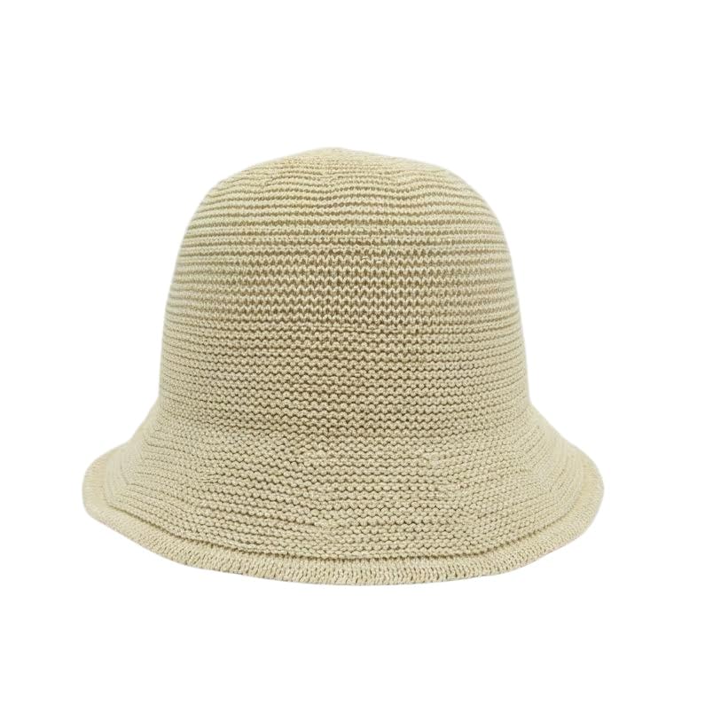 Women Straw Hat Beach Sun Cap Foldable Paper Knitted for Travel Summer Vacation Soft Lightweight Breathable - color: Beige