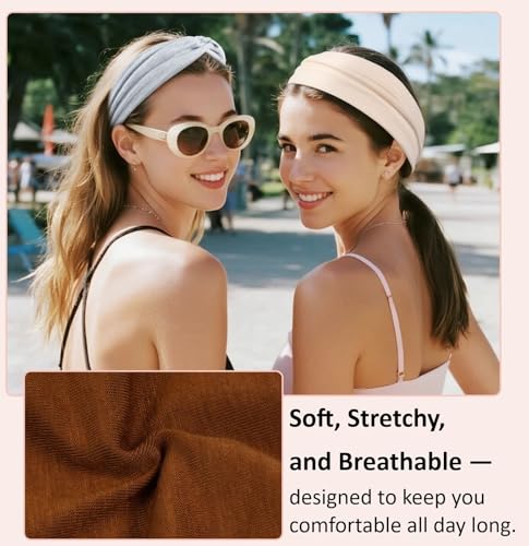 TERSE Headbands for Women Non Slip: Twist Head Bands for Women's Hair Trendy Solid Colors - color: Headbands Color-A