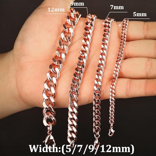 Heavenly Metals Copper Bracelet for Men & Women – 99.9% Pure Copper Cuban Link Chain – 5mm, 7mm, 9mm, 12mm Width – 6.5" to 9" Length – Gift Box Included – USA Brand