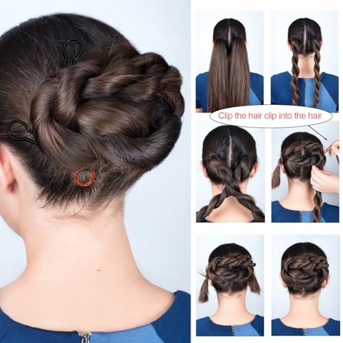 48 Pcs Hair Pins for Women U Shaped Bobby Pins Spiral Plastic Hair Twist Tool Hairstyle Accessories, Black an Brown
