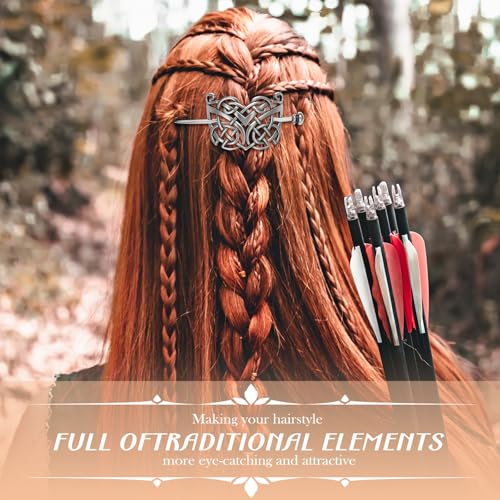 Syhood 16 Pcs Viking Celtic Hair Clips Vintage Knot Hair Stick Retro Silver Metal Celtic Barrette Hairpins Viking Jewelry Accessories for Women (Farmhouse) - style: Farmhouse
