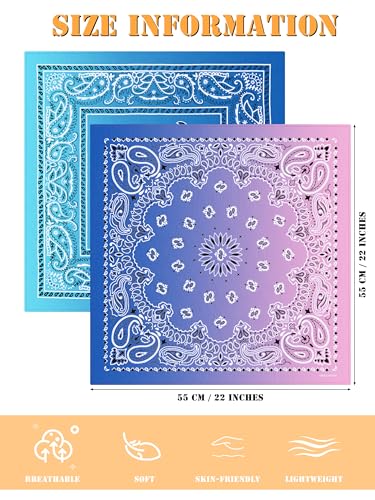 URATOT 12Pcs Paisley Cotton Bandana Printed Head Scarf Set | Rich color options classic paisley printed available for both adults and children with diverse usage scenarios - color: Mixed Colors F