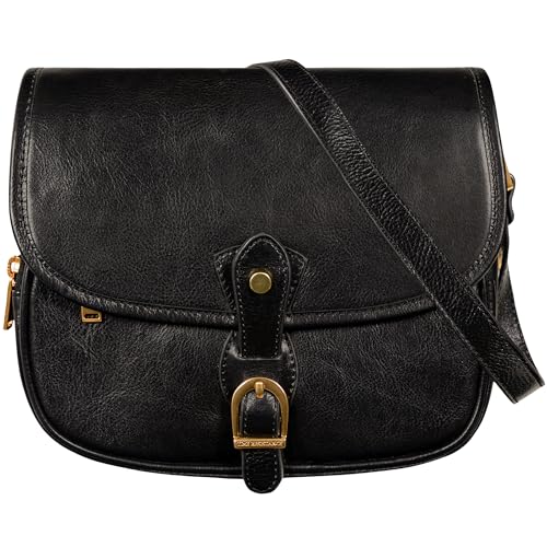 Time Resistance Leather Cross Body Bag for Women - Handbag, Shoulder, Messenger, Purse - color: Black
