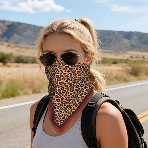 Head Scarf Hair Neck Scarves for Women Fashion Silk Satin Purse Bag Scarfs Handbags Bandana Neckerchief - color: Leopard Brown Red