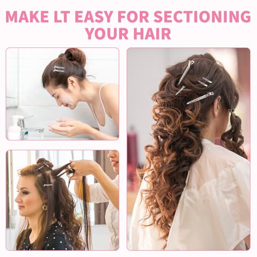 Mia Klein Metal Hair Clips For Women Styling 60-Piece Set | Silver Duckbill Clips with Storage Box | 3 Sizes (3.5"/1.81"/1.77") for Hair Styling, Roller Setting, Salon Use & DIY Crafts