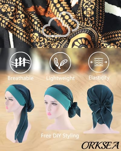 Chemo Headwear for Women Head Scarf Headwraps Silky Soft Turbans for Women Cancer Hats Chemo Beanie Coverings Scarves - color: A Coffee Pattern1