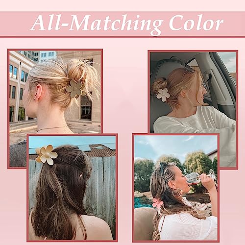 9 PCS Matte Hair Clips Set: Large Non-Slip Metal Claw Clips for Women's Thick & Thin Hair, 9 Styles with Strong Hold in Brown Color - color: A-Natural color