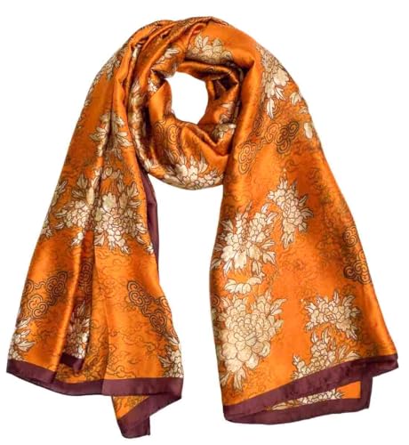Acotavie Scarfs for Women Dressy Fashion Scarves Long Floral Pattern Scarf Lightweight Sunscreen Shawls - color: C044