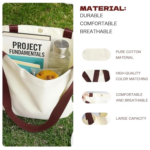 1 Pack Available Premium Canvas Reusable Tote Gift Bags,Made of Natural Canvas with Handle,Work,DIY,Shopping(Brown) - color: A2-brown 1 Pack