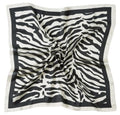 CHUNG Women's Scarf Hair Bandanas Square 27.5" Satin Wrap Fashion Pattern Scarves Emulation Silk Handbag Ribbons Necktie - color: Zebra Stripe