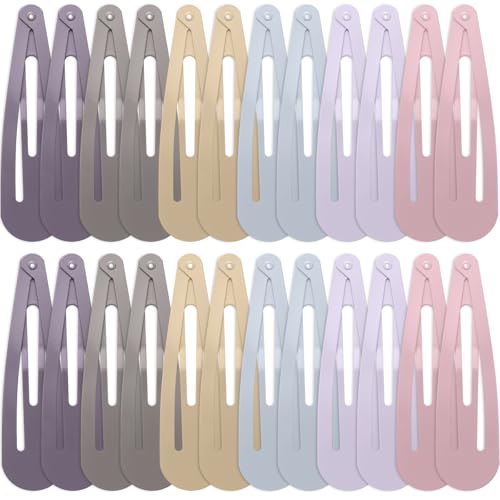 WILLBOND 30 Pieces 3.1 Inch Large Metal Snap Hair Clips Nonslip Barrettes Women Hair Accessories (Morandi Color) - color: Morandi Color, style: Minimalist