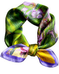 Saiusloa Neck Scarf For Womens Silky Head Scarves Hair Bandanas Square Scarf Fashion Accessories lightweight - color: 12-purple Green Oil Painting