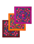 MJ SERECA Acrylic Bandana Printed Hair Scarf Square Ukrainian Head Scarf Floral Babushka Neck Scarf for Women 30"/42"/60" - color: 3 Pack-f 30"
