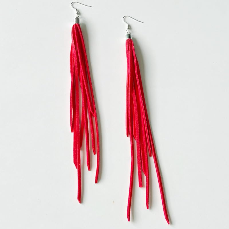 Boho Tassel Fringe Earrings for Women Western Fringe Leather Drop Dangle Earrings Ethnic Dangling Long Tassel Earrings Elegant Thread Feather Jewelry Gifts - style: style 2