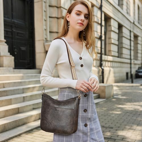 Crossbody Bags for Women Crossbody Purse for Women Vegan Leather Hobo Purses Shoulder Handbags for Daily Travel Work - color: Coffee
