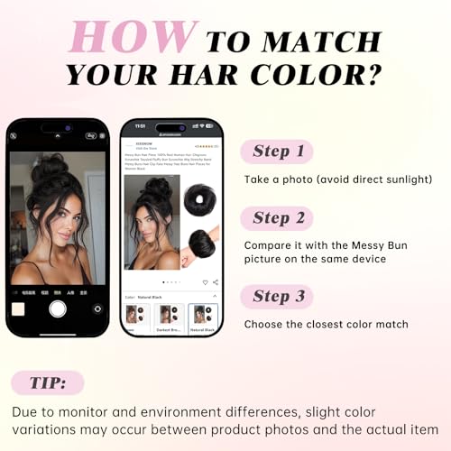 Messy Bun Hair Piece 100% Real Human Hair Chignons Scrunchie Tousled Fluffy Bun Scrunchie Wig Stretchy Band Messy Buns Hair Clip Fake Messy Hair Buns Hair Pieces for Women Black - color: Natural Black