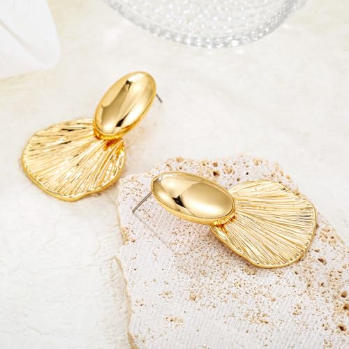 Gold/Silver Shell Dangle Earrings for Women Seashell Drop Dangle Earrings Ocean Beach Earrings Summer Jewelry - color: I
