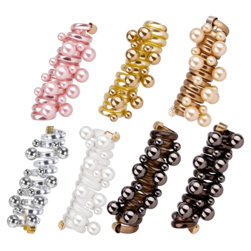 7 Pcs Spiral Hair Ties, Coil Hair Ties for Women No Damage Ponytail Holders, Elastic Phone Cord Bands for Girls Assorted Colors Accessories for Daily Use Sports Party Office Casual Wear Styling
