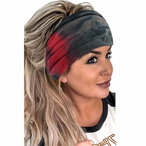 Headband Soft Hair Band Stylish Head Bands Stretchy Hairband Workout Headbands Knotted Turban Sweat Absorbent Hair Accessories Yoga Hiking 3 Pack - color: Style 19